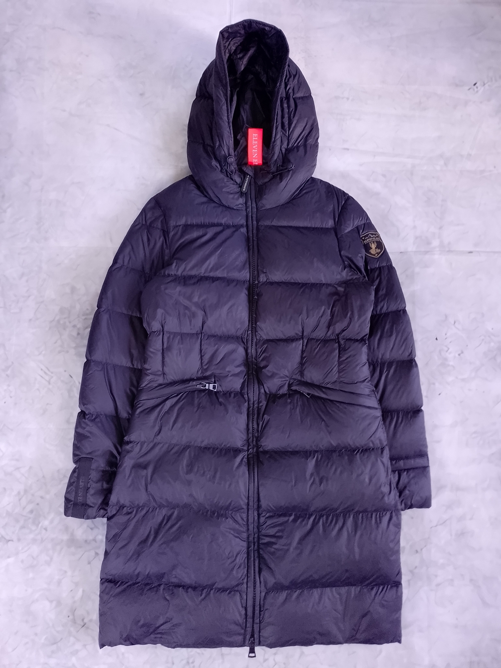Women's Long Hooded Puffer Coat - Black